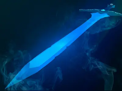 SWORD LOW POLY that glows Low-poly 3D model