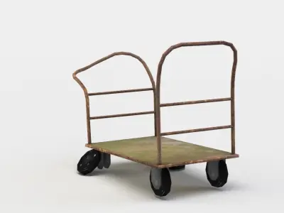 Damaged trolley Low-poly 3D model