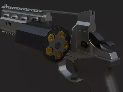 Rsh-12 Revolver Game Ready Low-poly 3D model