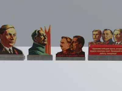 Soviet Sci-Fi Propaganda pack Low-poly 3D model