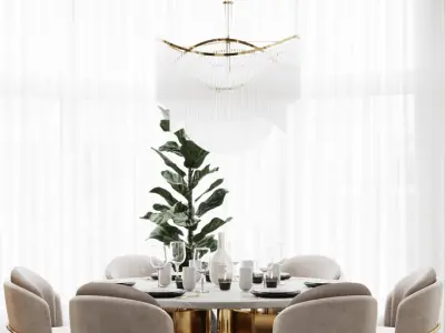 Modern Apartment Interior Scene and Corona Render 3D model