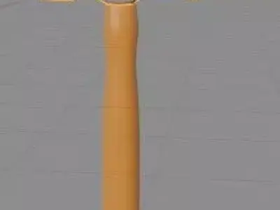 Hammer with orange handle Free 3D model