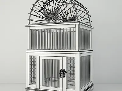 Antiqued Decorative Birdcages 3D model