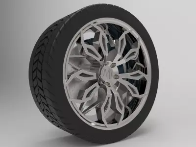 Car Wheel 3D model V1