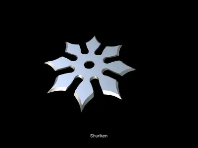 Set of 9 shurikens ready to print  3D Model Pack