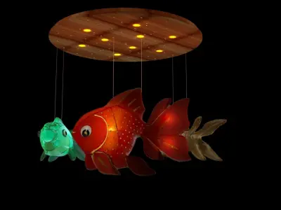Chinese fish  lantern  3D model buy