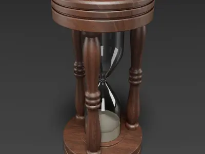 Wooden Hourglass Sand Timer 3D model