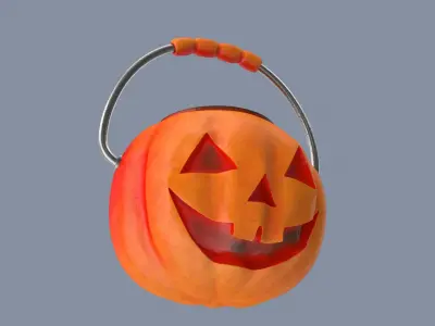 Jack-o-Lantern Toothgap Bucket 3D model