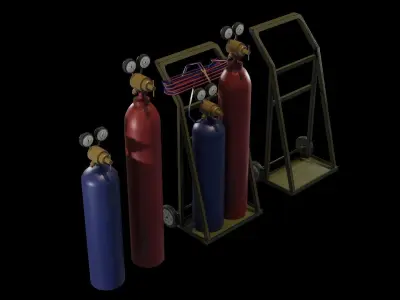 Gas Welding Set Low-poly 3D model