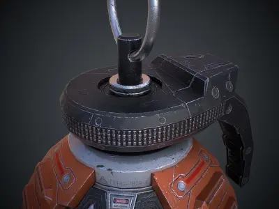 Spherical Scifi Grenade PBR Low-poly 3D model