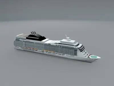 Cruise Ship Boat LOWEST Low-poly 3D model