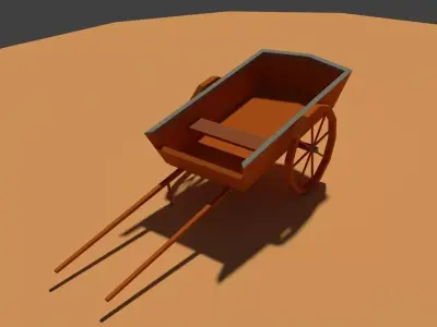 Low Poly Farm Cart Low-poly 3D model