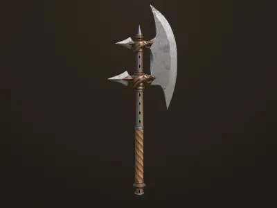 Battle Axe 15 All PBR Unity UE Textures Included Low-poly 3D model