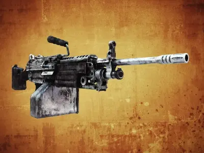 M249 Machine gun low poly Low-poly 3D model