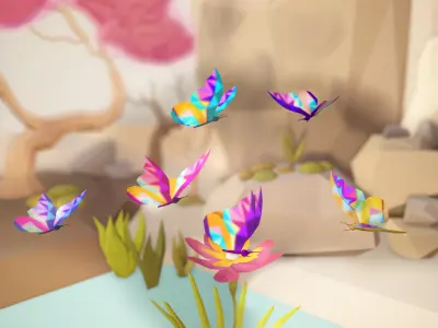  Cartoon Butterfly Collection -LOW POLY Low-poly 3D model