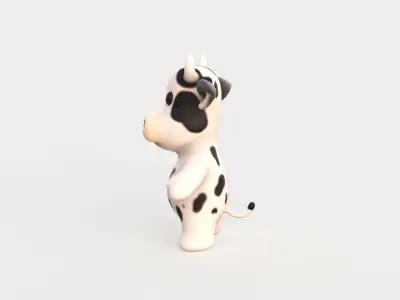 Little animal baby - Cow cute - Character007 Low-poly 3D model