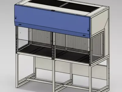 Biosafety Cabinet 6ft Horizontal Laminar Flow  3D model