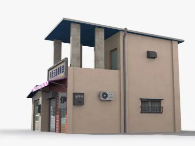 Japanese House x4 Low-poly 3D model purchase