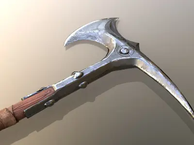 Stylized Battleaxe Low-poly 3D model