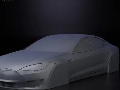 Tesla model S simplified decorative model 3D print model