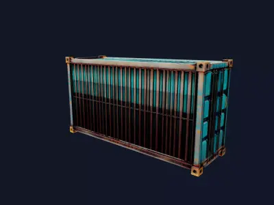 Industrial Weathered Shipping Container 3D Model 3D model