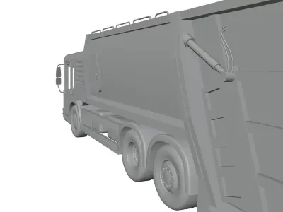 Organic garbage truck unbranded 3D model