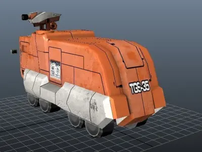 Armoured Truck Low-poly 3D model