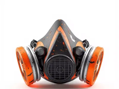 Halloween Urban Respirator 3D Model Spooky Tactical Gear Low-poly 3D model