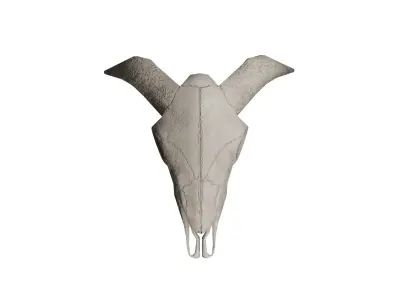 Game optimized Demon Cow Skull Creature Low-poly 3D model