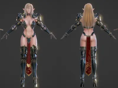 Elf Swordmaster - Game Ready 3D model