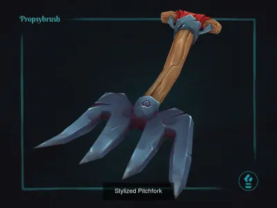 Stylized Farm Tools Props - Low-poly Hand-Painted Game Assets - 3D Model Pack