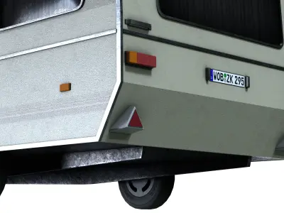 Caravan Trailer 6M Low-poly 3D model