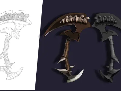 pack of 10 low poly fantasy weapons Low-poly 3D model