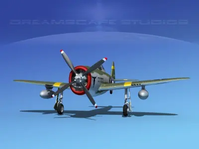 Republic P-47D Thunderbolt V13 3D model