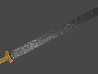 Gladius sword with Langsax handle Low-poly 3D model