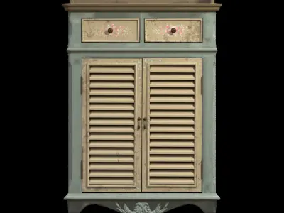 vintage antique cabinet Low-poly 3D model