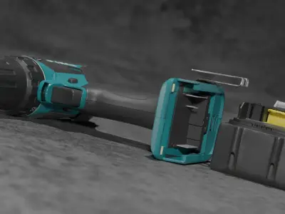 Cordless Drill Low-poly 3D model purchase