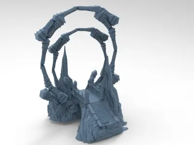 Hindu Inspired Great mountain Bridge  3D model