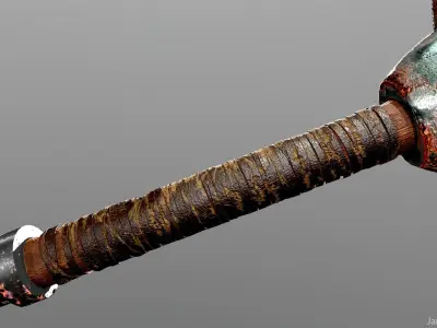 Dirty Sword Low-poly 3D model
