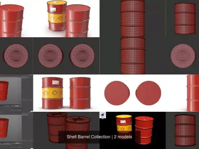 Shell Barrel Collection 3D Model Pack purchase
