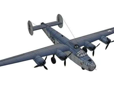 Consolidated B-24 Liberator Low-poly 3D model