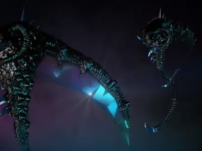 Scythe staff model 3D model