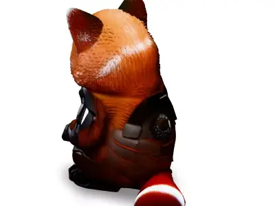 Scifi Armored Red Panda 3D Model Low-poly 3D model
