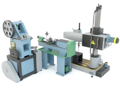 Mechanical press lathe machine Drilling press - Collection one 3D model