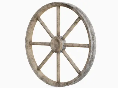 Western Wooden Wheel Set 3D model
