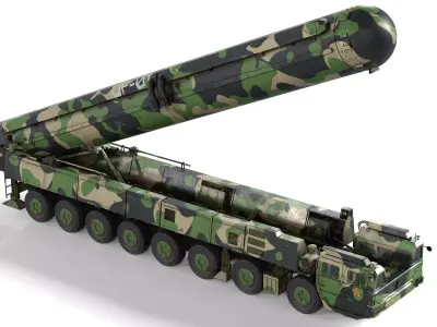 Dongfeng 41 ICBM Ballistic Missile Low-poly 3D model
