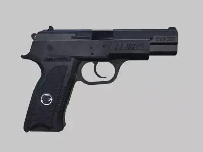 Low Poly Pistol BT1  Colour 001 Modern Weapon Low-poly 3D model