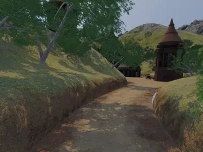 Mountain Village Settlement 3D model purchase