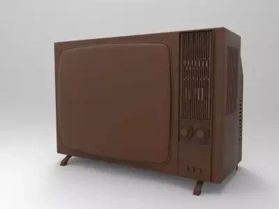 retro color TV 3D print model