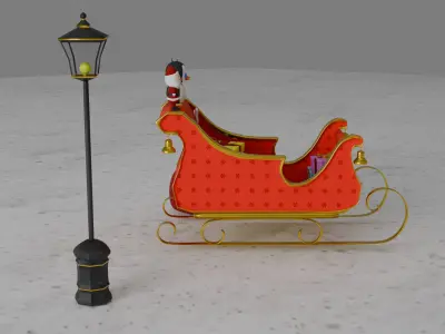 Christmas Santa Sleigh 3D model purchase